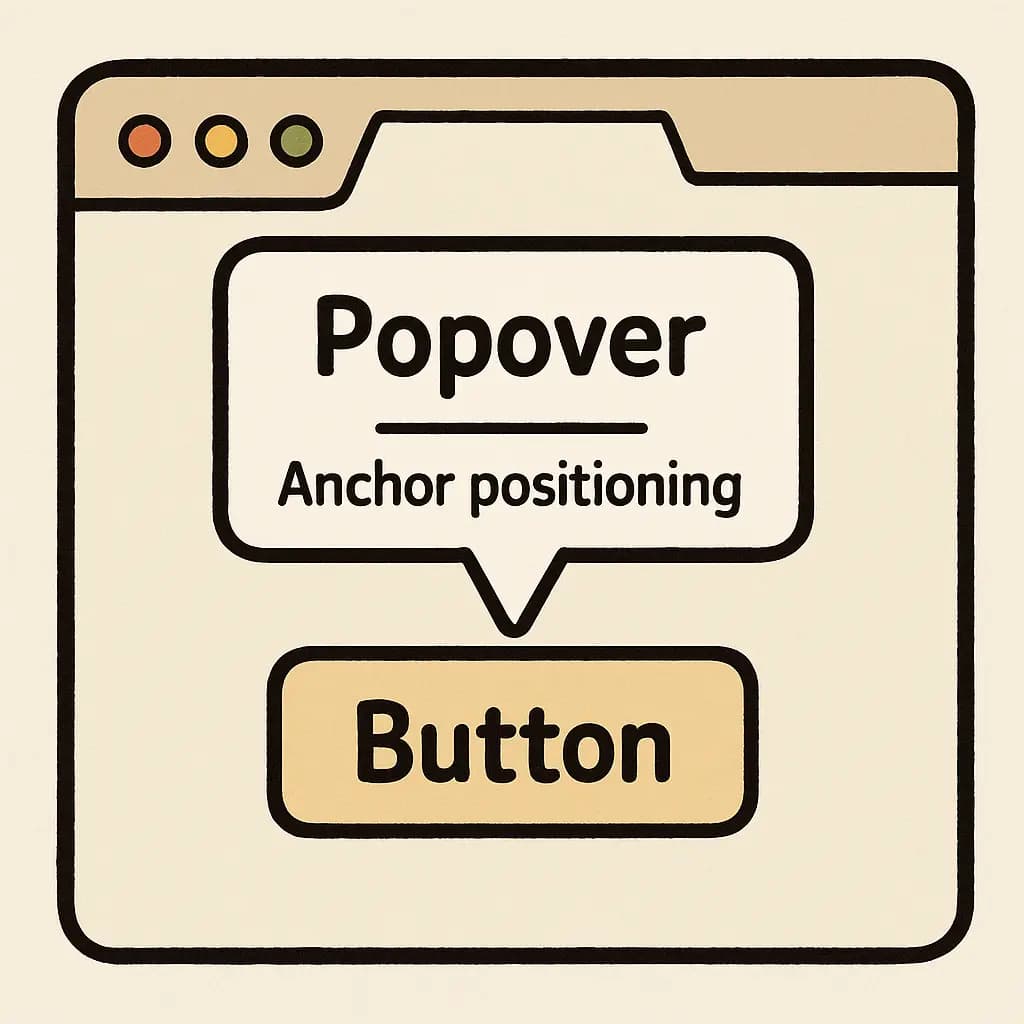 Napin yläpuolelle on ponnahtanut potra popover-ikkuna